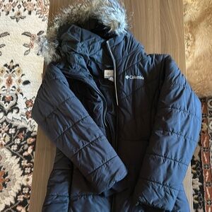 Columbia Black Puffer Jacket with Fur Hood